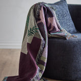 Bloomingville Vinay Decke 160x130 cm bunt - Plaid aus recycelter Baumwolle mit Wellenmuster für Sofa