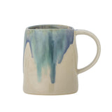 Bloomingville Yori Becher Blau Steingut D8xH11 cm – hoher Keramikbecher
