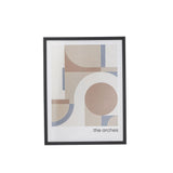 Bloomingville Arches Illustration mit Rahmen bunt L32 cm aus Kiefer – Wandbild für Wohnzimmer