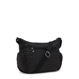 Kipling GABBIE S, Kleine Umhängetasche, Signature Emb (schwarz), Schultertasche mit vielen Fächern