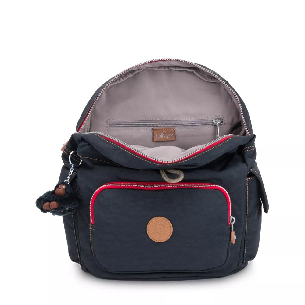 Kipling CITY PACK S, kleiner Rucksack, True Navy Combo (blau), Damenrucksack mit vielen Fächern