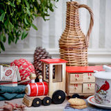 Bloomingville Adventskalender Eisenbahn – Holz-Zug Grunk mit 24 Boxen zum Befüllen, dänisches Design