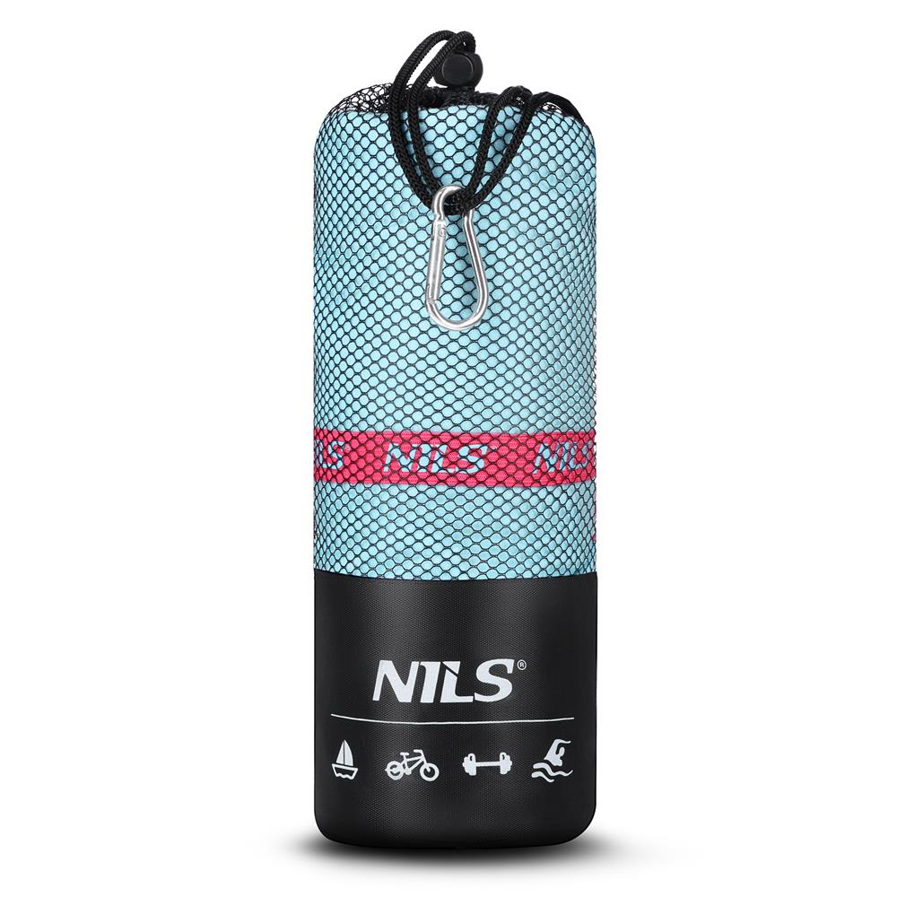 NILS Mikrofaserhandtuch 200x90 cm in Hellblau - schnelltrocknendes Handtuch für Camping, Strand & Sport