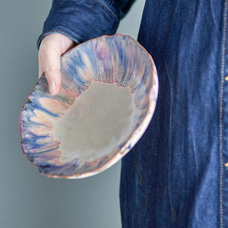 Bloomingville Amalia Schale, Blau, Steingut, 18,5 cm, spülmaschinengeeignet, handglasierte Optik