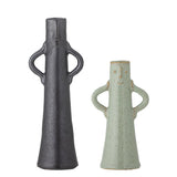Bloomingville Rhett Vase Grün Steingut 2er Set – dekorative Figurenvasen