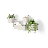 Umbra Cubiko Wandpflanzkasten mit 4 Pflanztöpfen, vertikale/horizontale Ausrichtung, in Weiß