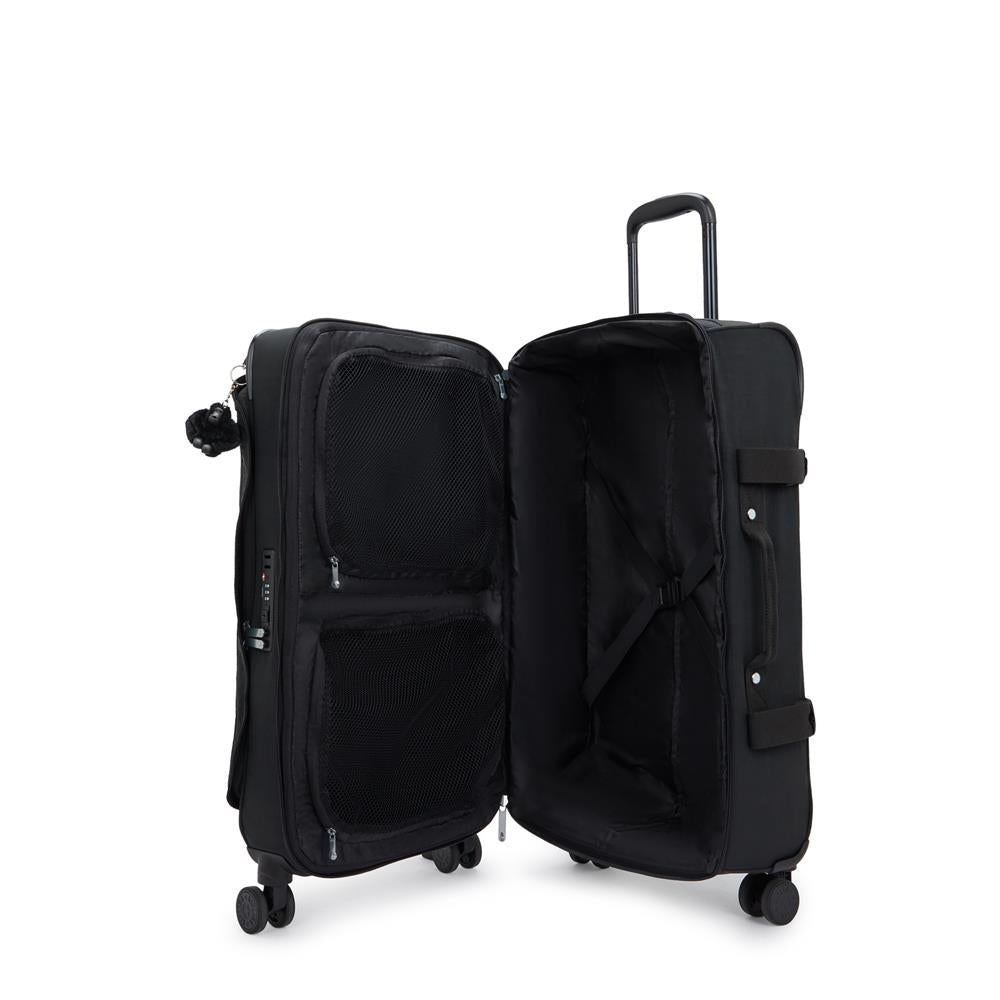 Kipling SPONTANEOUS M, Mittelgroßer Reisekoffer, Black Noir (schwarz), 71L, 4-Rollen-Koffer