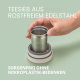 LocknLock Metro Teetasse Mint 400ml, Edelstahl, Warmhaltefunktion, Auslaufsicher, Rutschfest