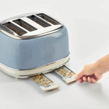 Ariete Vintage Toaster, Blau, 4-Scheiben-Toaster mit 6 Bräunungsstufen, 1600W