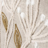 BOLTZE Kissen Finna 60x39 cm - Handgewebtes Leinenkissen mit floraler Stickerei