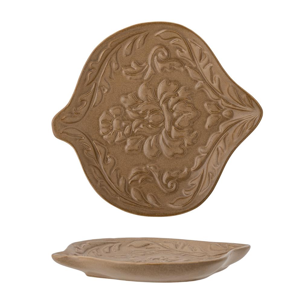 Bloomingville Lizz Schale braun L18 cm aus Steingut – dekorative Schale für Schlafzimmer & Bad