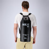 NILS CAMP wasserdichter Beutel 30L in Schwarz - robuster Dry Bag für Strand, Kajak & Outdoor