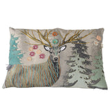 BOLTZE Kissen Skory Hirsch – Rechteckiges Baumwollkissen mit Waldmotiv, 40x60 cm