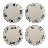 Bloomingville Eimy Teller 4er Set D20,5 cm blau - Steingut Teller mit Blumenmotiv für Tischdeko