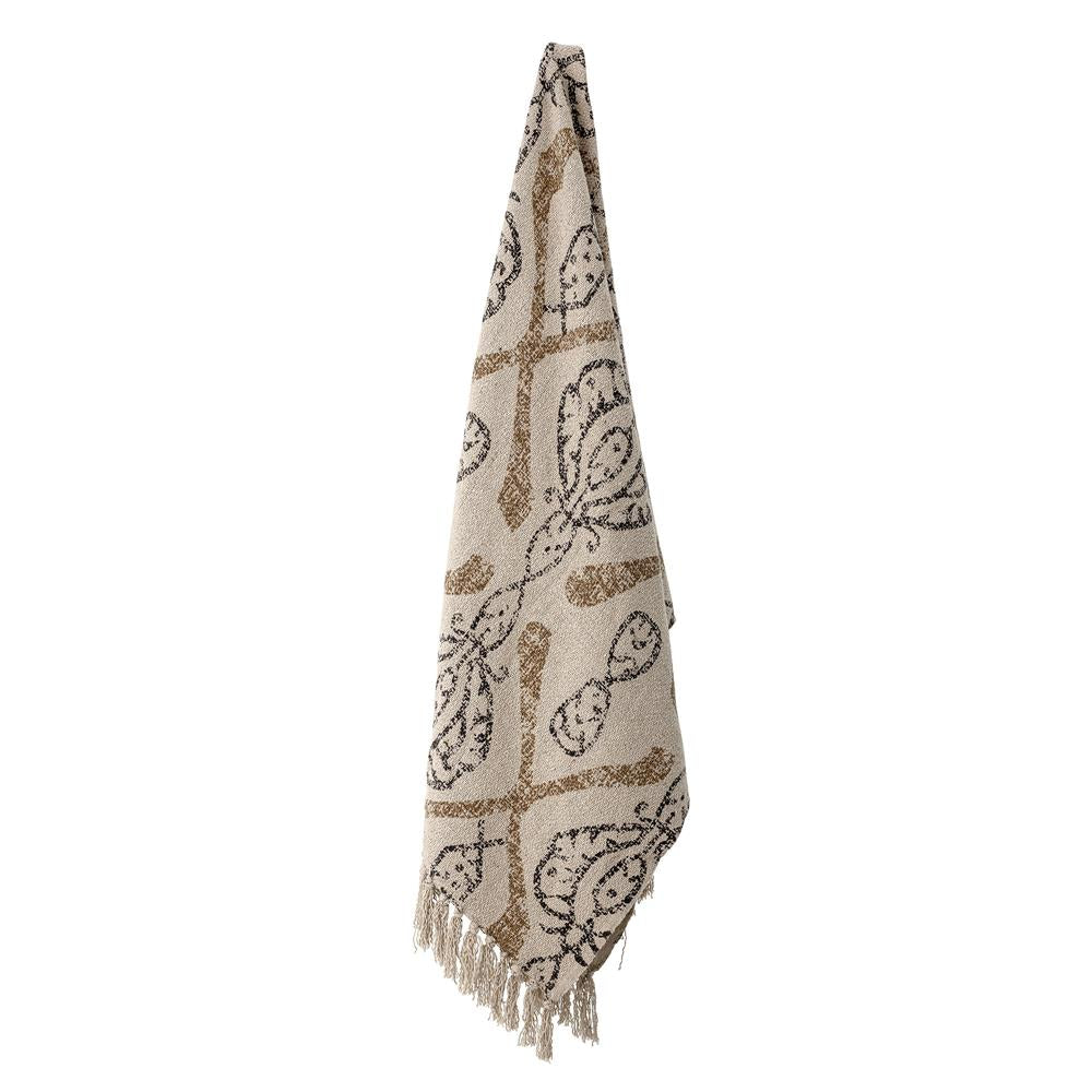 Bloomingville Tagesdecke natur Baumwolle 160x130 cm Kuscheldecke Decke Wohndecke