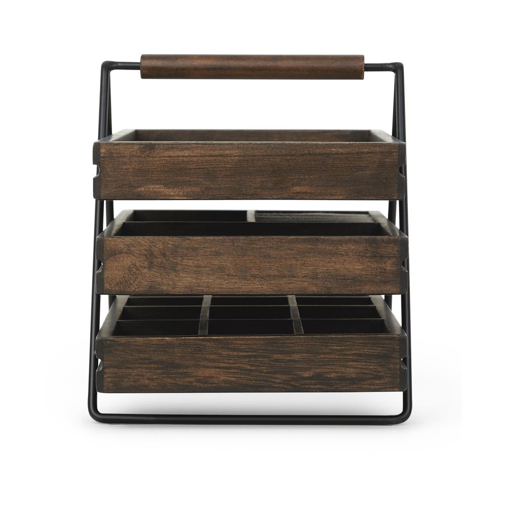 Umbra Terrace Schmucktablett Holz Schmuckkästchen mit drei Schubfächer für Ringe Armbänder Ketten Uhren und Mehr