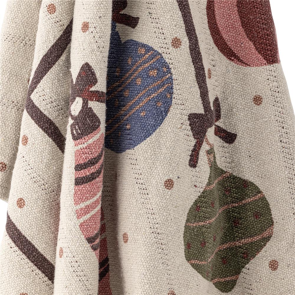 Bloomingville Ornamentia Decke Bunt 160x130 cm Weihnachtsdecke Baumwolle