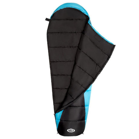 NILS CAMP Schlafsack Schwarz-Blau - Mumienschlafsack für Camping, Trekking & Outdoor