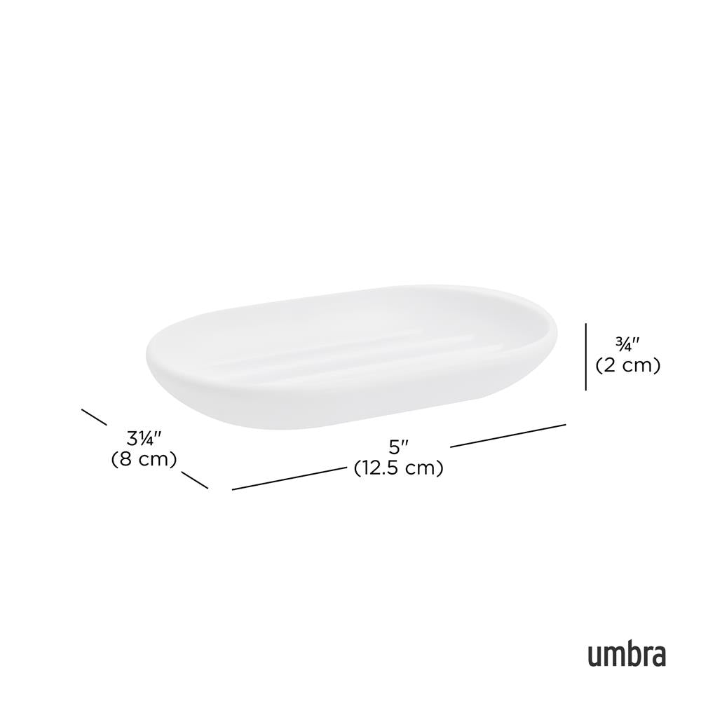 Umbra Touch Seifenschale, ovale Seifenablage mit Soft Touch Finish, in Weiß