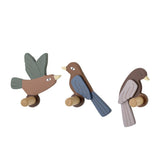Bloomingville MINI Lewi Haken mit Vogelmotiv, 3 Stück aus Holz