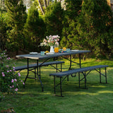 NILS CAMP Klappbank 180 cm für Garten Camping und Events faltbare Sitzbank Outdoor