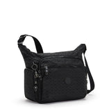 Kipling GABBIE M, Mittelgroße Umhängetasche, Signature Emb (schwarz), Schultertasche mit Reißverschluss