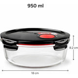 LocknLock Glas Frischhaltedose 950 ml - Ofenform mit Deckel, mikrowellengeeignet, auslaufsicher