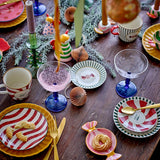 Bloomingville Caramella Servierplatte Bonbon, Rosa, Steingut, Weihnachtsteller