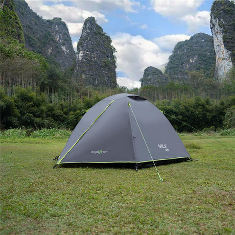 NILS CAMP Explorer Zelt für 3 Personen in Grau - leichtes Trekkingzelt für Camping, Berge & Outdoor