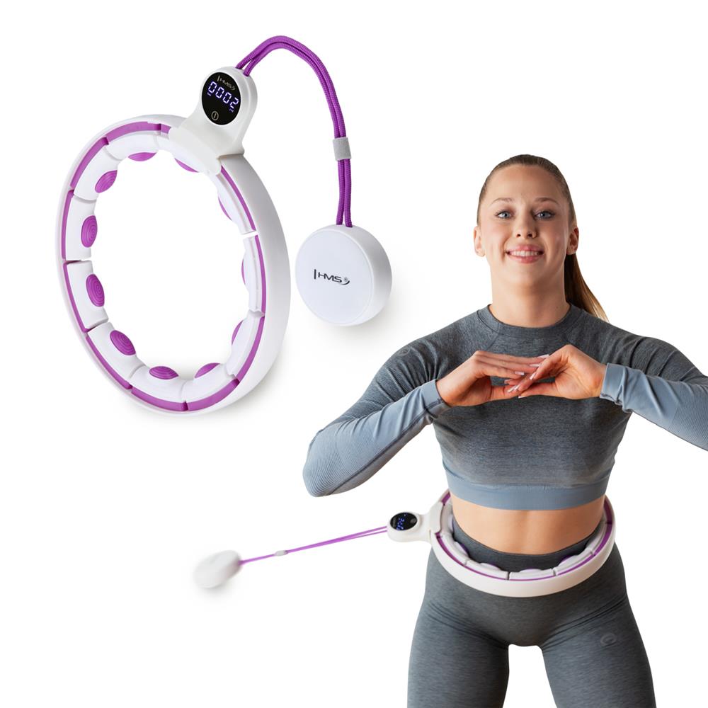 Hula Hoop Reifen mit LCD-Zähler, Magneten und Gewicht Weiß/Violett | HMS HHM17