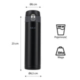 NILS Thermobecher 500 ml Edelstahl schwarz auslaufsicher für Camping Reisen Alltag