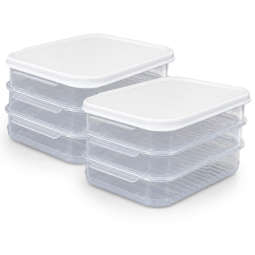 LocknLock Frischhaltedosen für Aufschnitt 1,2 L 6er Set - Aufschnittbox stapelbar BPA-frei