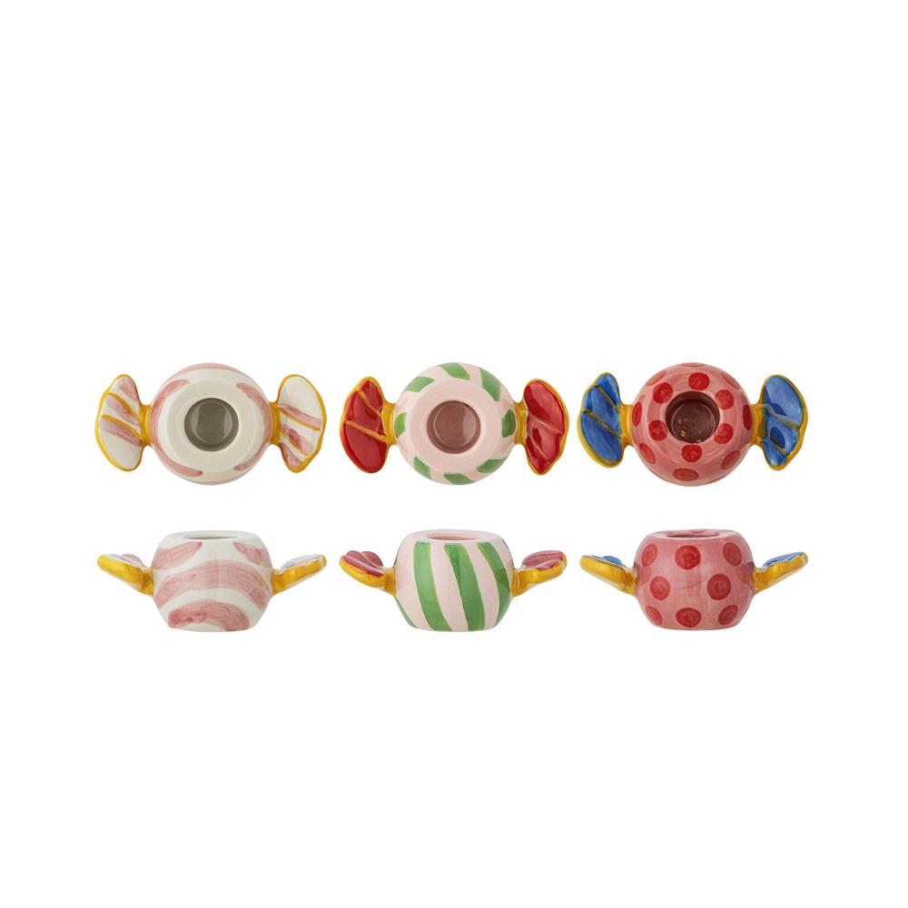 Bloomingville Caramella Kerzenhalter Bunt Steingut 3er Set Weihnachtsdeko