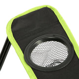 NILS CAMP Campingstuhl Schwarz-Limettengrün - klappbarer Klappstuhl mit Becherhalter für Camping & Garten