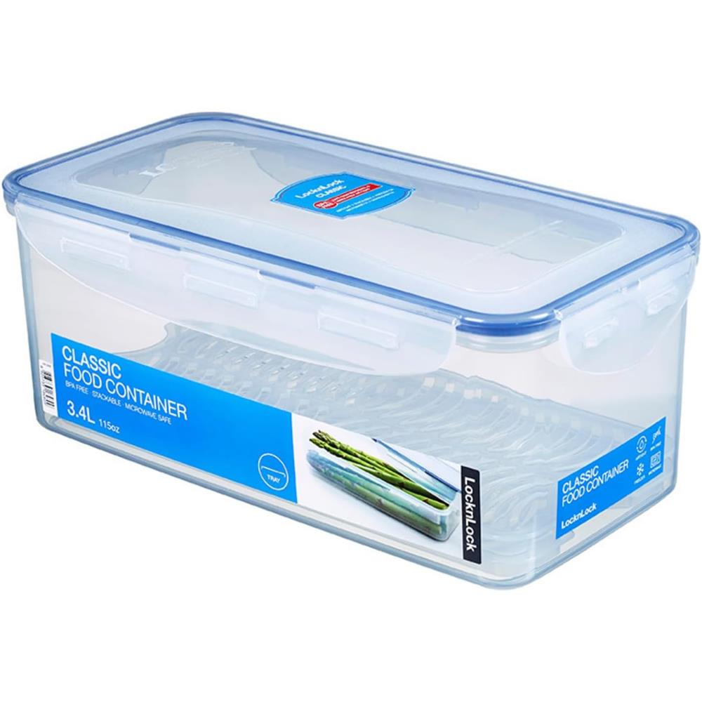 LocknLock PP Classic Frischhaltedose 3,4 L mit Ablaufgitter, BPA-frei