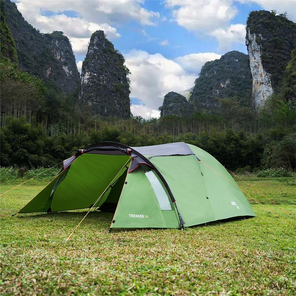 NILS CAMP Trekker III Zelt für 3 Personen - Campingzelt mit Vorraum für Outdoor, Trekking & Camping