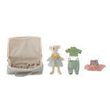Bloomingville MINI Lara Puppe mit Stoffkoffer aus Polyester, bunt, 6er Set