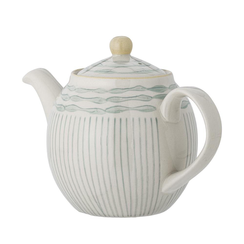 Bloomingville Maple Teekanne, Blau, 900ml, Steingut, dänisches Design