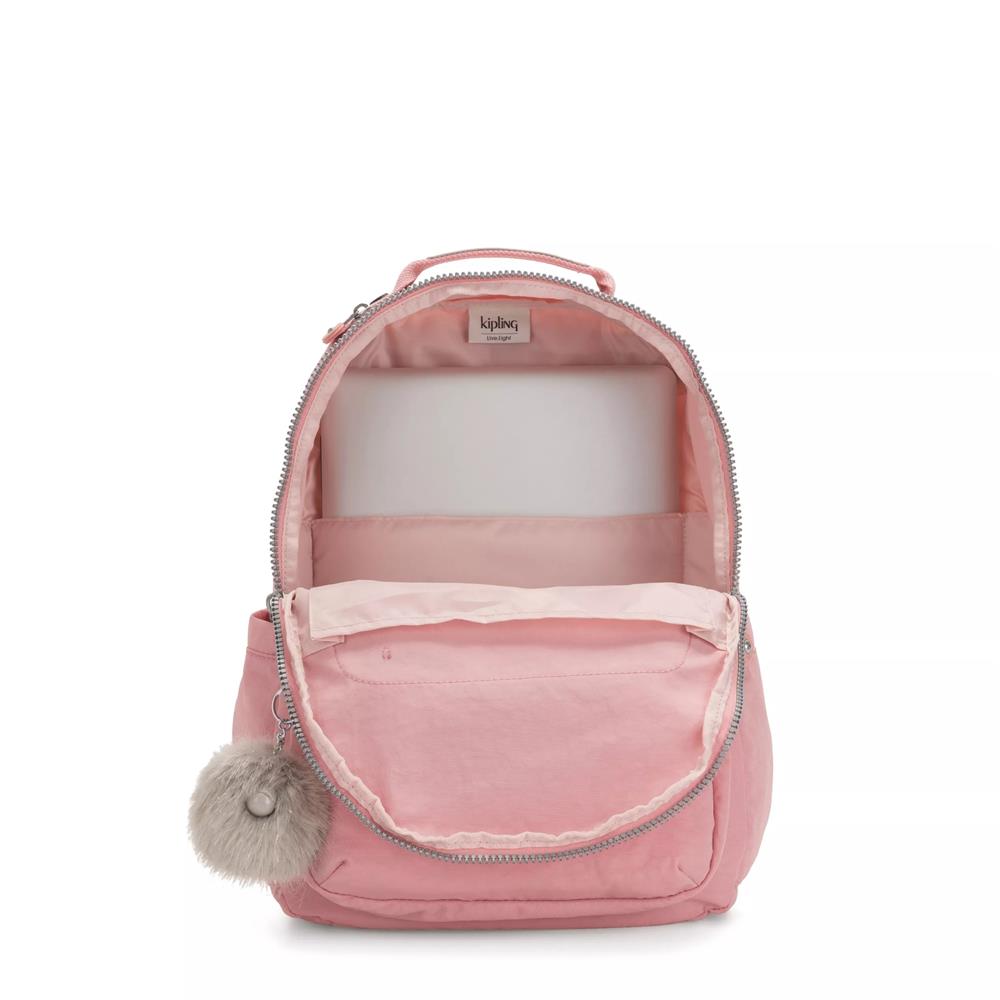 Kipling SEOUL, großer Rucksack, Bridal Rose (rosa), Laptoprucksack 15 Zoll mit viel Stauraum