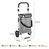 NILS CAMP Einkaufstrolley 45L klappbar grau leicht für Einkauf Reisen Outdoor