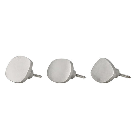 Bloomingville Ferri Haken silber - 3er Set Wandhaken modern Aluminium für Flur Bad & Küche