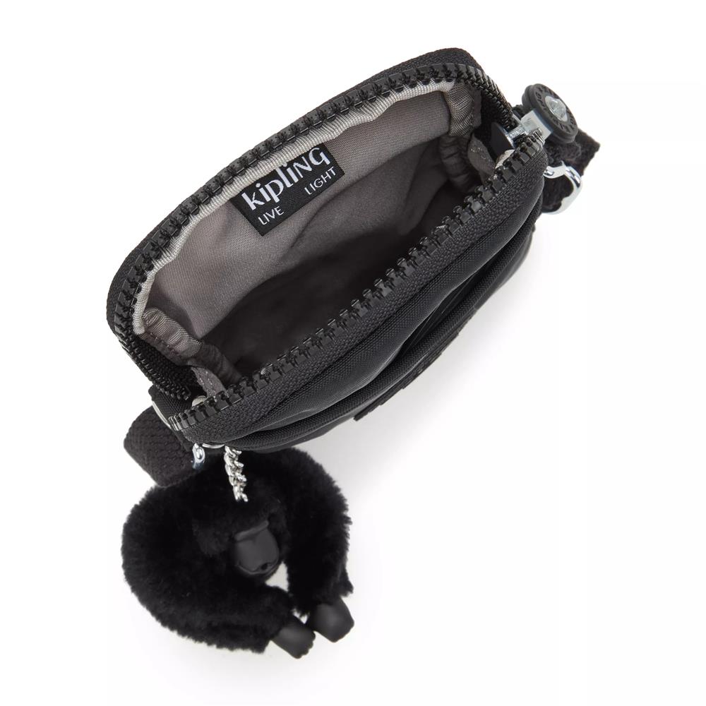 Kipling TALLY, Handytasche, Black Noir (schwarz), Crossbody Tasche für Smartphone mit Fächern