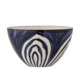 Bloomingville Shama Schale D12 cm aus Steingut in Blau – handbemalte Schale für Tischdeko