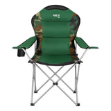 NILS CAMP Campingstuhl Tarnfarben - großer gepolsterter Klappstuhl mit Armlehnen für Camping & Garten