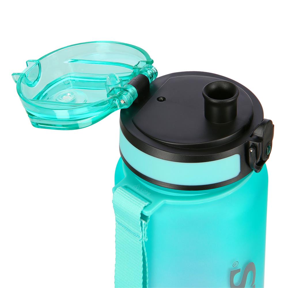 NILS CAMP Trinkflasche Tritan 950 ml türkis-pink mit Fruchteinsatz für Sport Outdoor