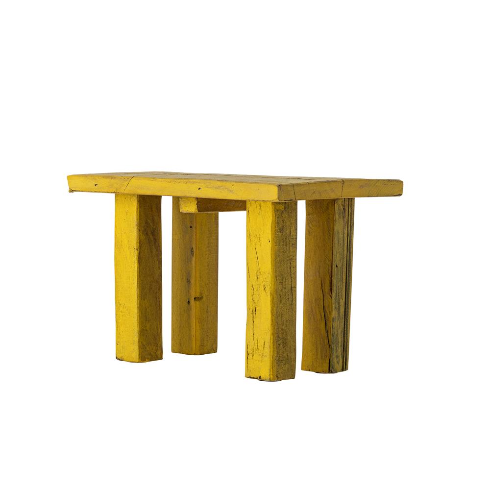 Bloomingville Porir Sockel gelb - Holz Podest aus recyceltem Holz für Wohnzimmer & Deko