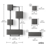 Umbra Cubiko Wandpflanzkasten mit 4 Pflanztöpfen, vertikale/horizontale Ausrichtung, in Schwarz