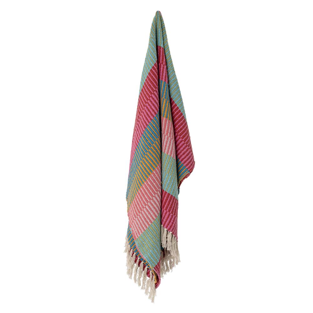 Bloomingville Isnel Decke Recycelte Baumwolle Gestreift 160 x 130 cm