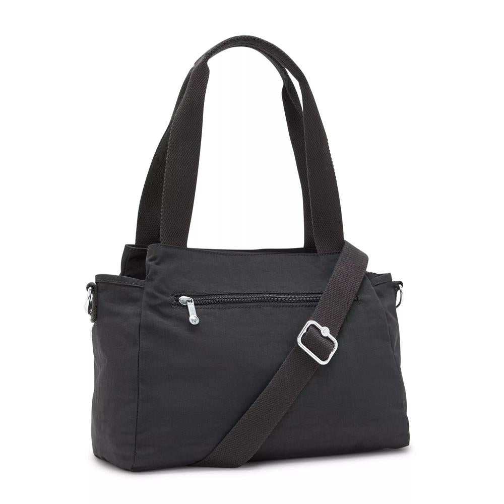 Kipling ELYSIA, mittelgroße Schultertasche, Black Noir (schwarz), Umhängetasche mit vielen Fächern