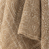 Bloomingville Bresso Decke, Braun, recycelte Baumwolle, 160x130 cm, gewebt, mit Fransen